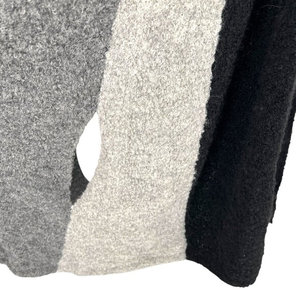 The Alpaca Guy Sleeveless Colorblock Vest Lounge Duster Gray Black One Size - Picture 8 of 11